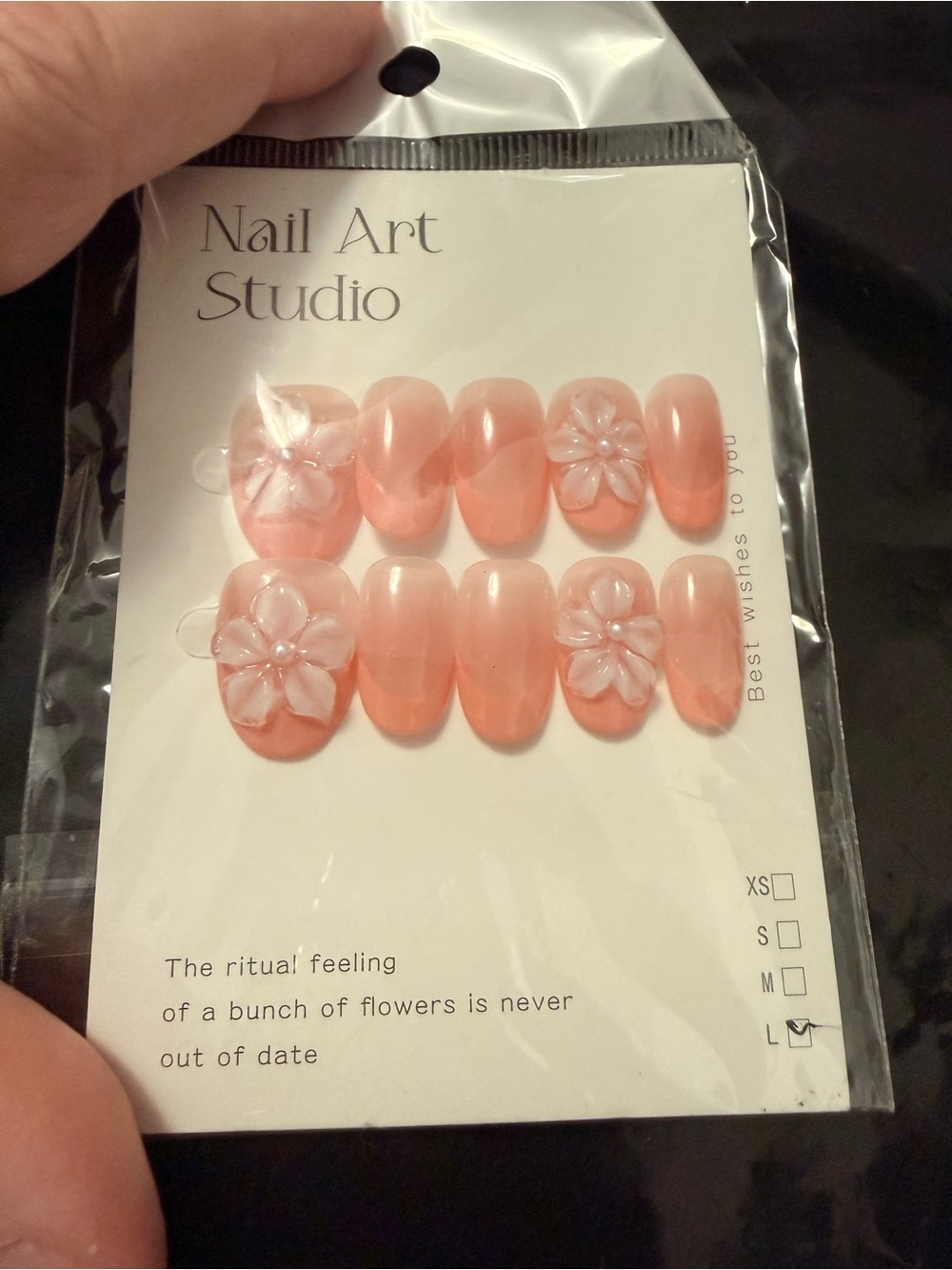 Pink Floral Press-On Nails